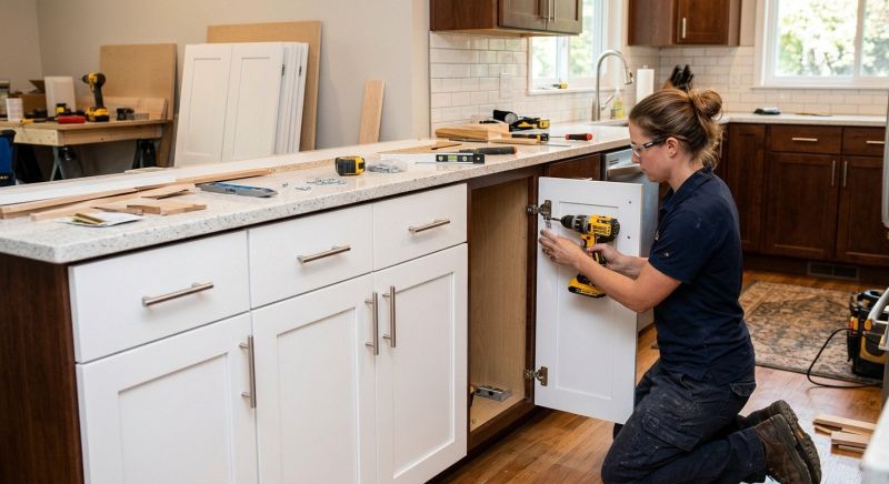 Cherry Cabinet Refacing in Bloomington, IN
